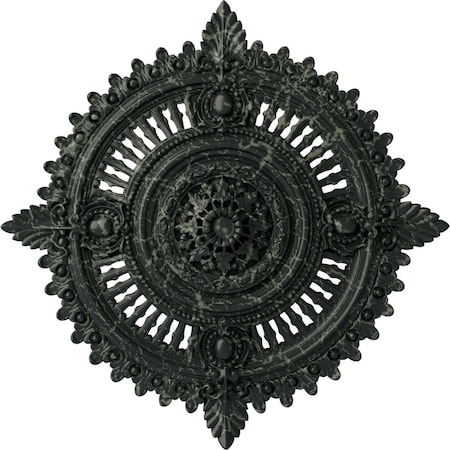Ekena Millwork Haylynn Medallion (Canopies up to 1 1/4"), 29 1/8"OD x 1 1/4"ID x 4"P, Painted Turtle Crackle CM29HYPTC